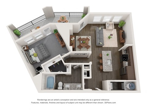 Nine 50 A9 luxury floor Plan 1 bed 1 bath